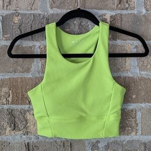 WILO Australia Base Ribbed Performance Sports Bra Neon Highlighter Green Small